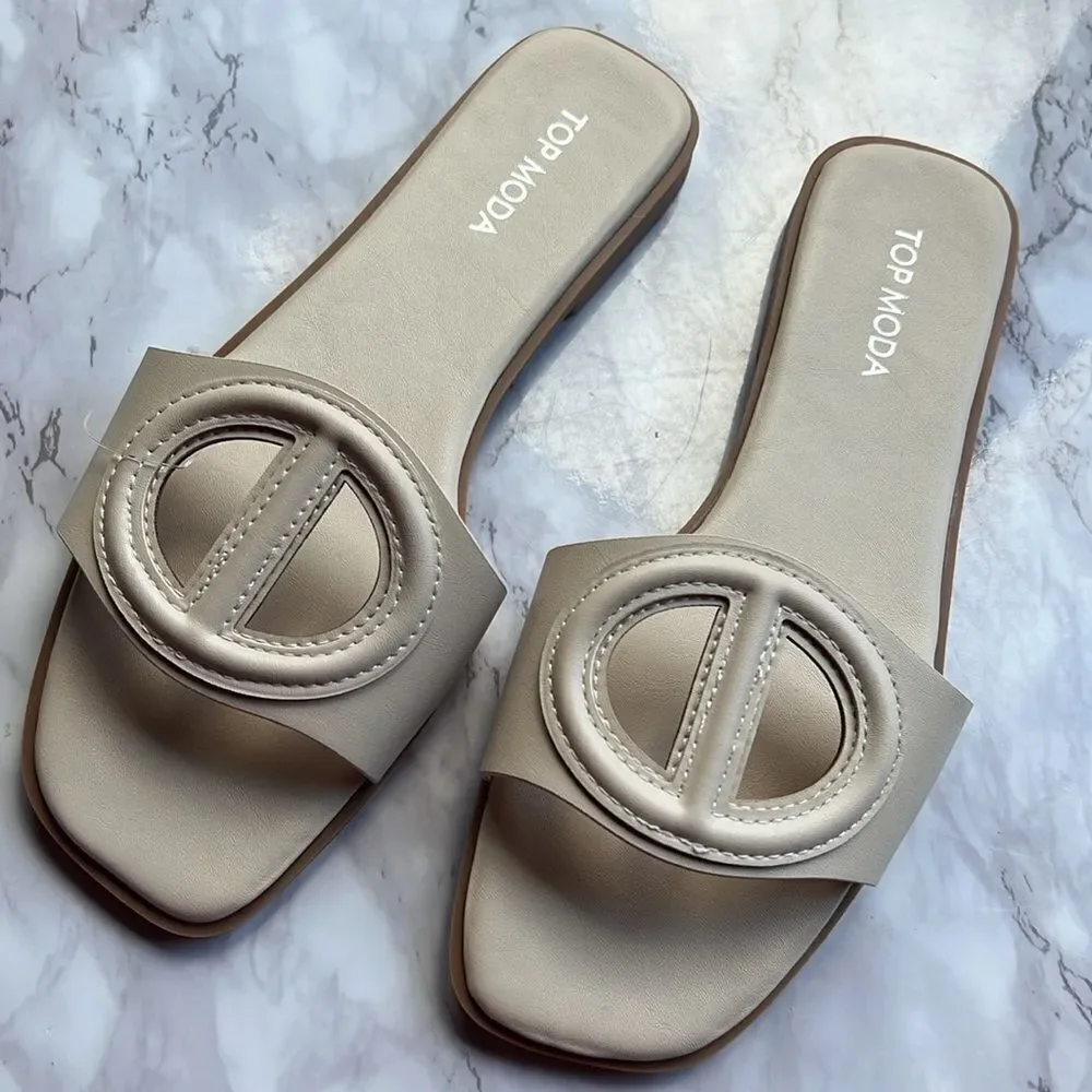 Top Moda Cut out design slide sandals